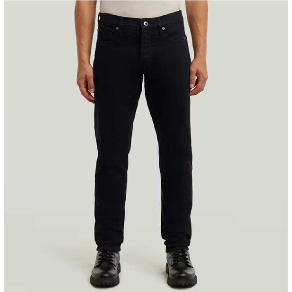G-Star Men's Black Onyx 3301 Regular Tapered Jeans Size 34